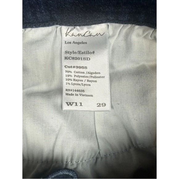 KanCan Moto Jeans Womens 29 Blue Denim Dark Wash Skinny Ankle Raw Hem Distressed - Picture 4 of 8